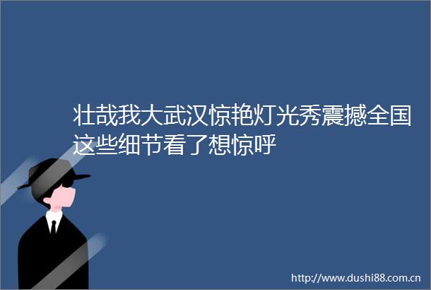 壮哉我大武汉惊艳灯光秀震撼全国这些细节看了想惊呼