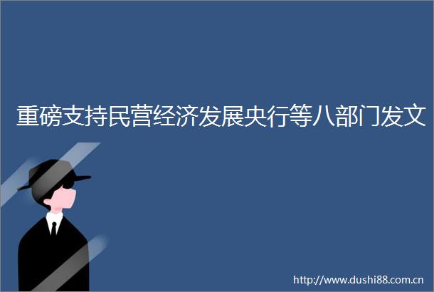 重磅支持民营经济发展央行等八部门发文