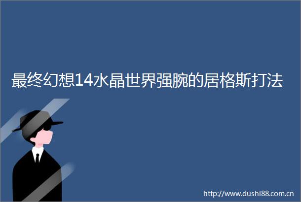 最终幻想14水晶世界强腕的居格斯打法