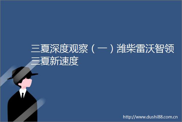 三夏深度观察（一）潍柴雷沃智领三夏新速度