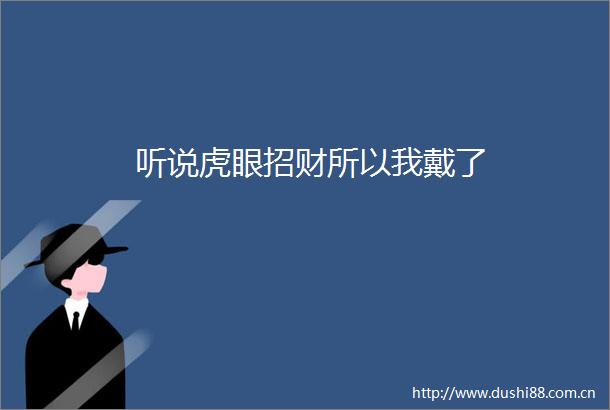 听说虎眼招财所以我戴了