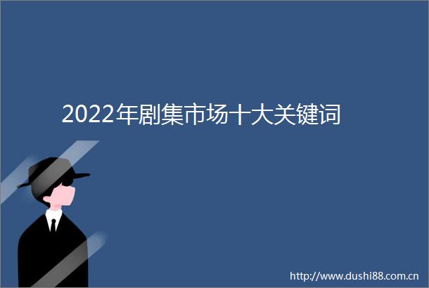 2022年剧集市场十大关键词