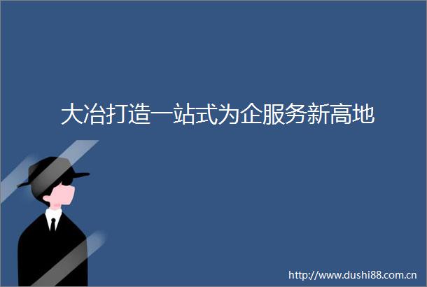 大冶打造一站式为企服务新高地
