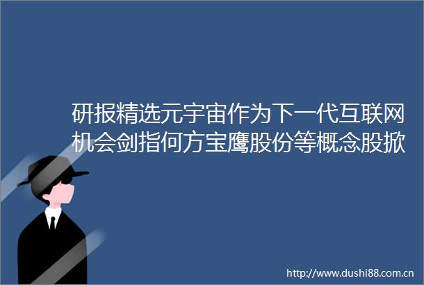 研报精选元宇宙作为下一代互联网机会剑指何方宝鹰股份等概念股掀涨停潮