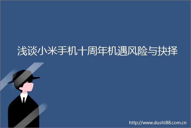 浅谈小米手机十周年机遇风险与抉择