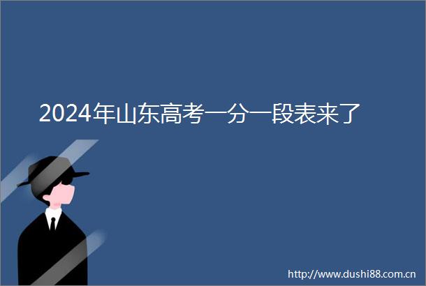 2024年山东高考一分一段表来了