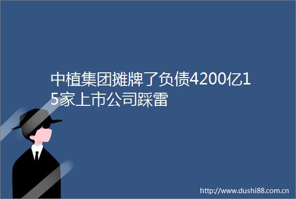 中植集团摊牌了负债4200亿15家上市公司踩雷