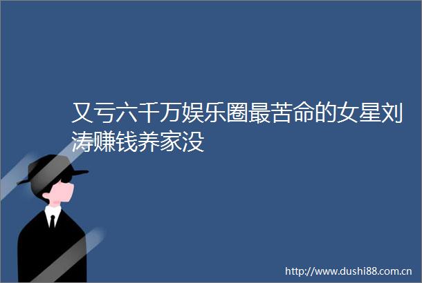 又亏六千万娱乐圈最苦命的女星刘涛赚钱养家没