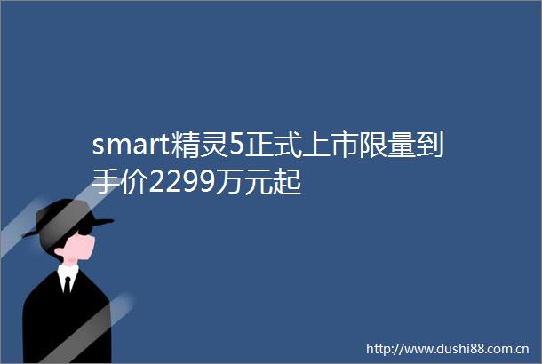 smart精灵5正式上市限量到手价2299万元起