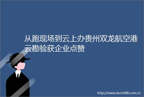 从跑现场到云上办贵州双龙航空港云勘验获企业点赞
