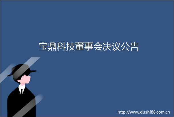 宝鼎科技董事会决议公告