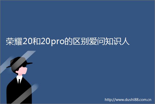 荣耀20和20pro的区别爱问知识人