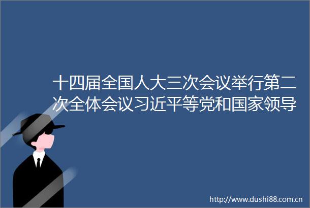 十四届全国人大三次会议举行第二次全体会议等党和人出席