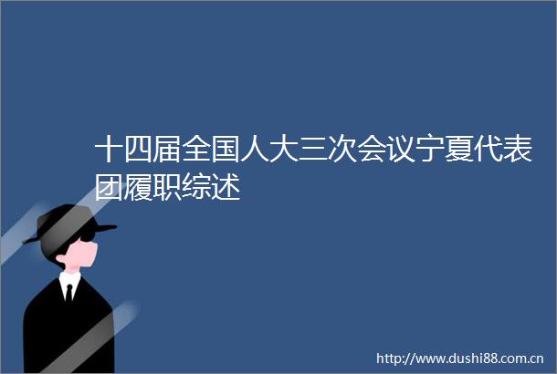 十四届全国人大三次会议宁夏代表团履职综述