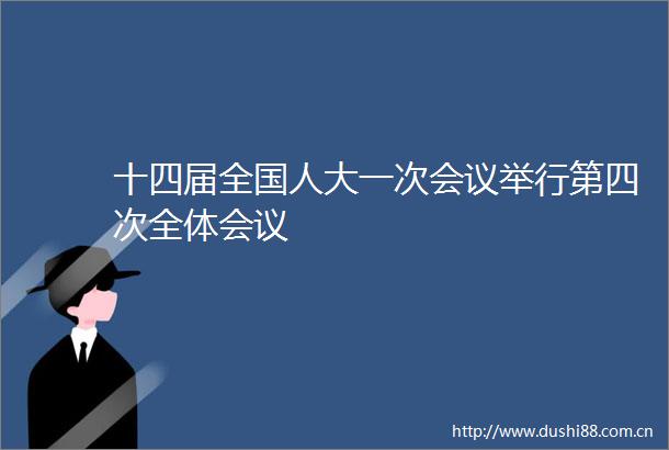 十四届全国人大一次会议举行第四次全体会议