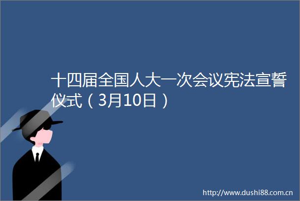 十四届全国人大一次会议宣誓仪式（3月10日）