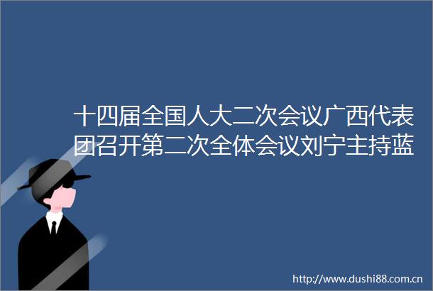 十四届全国人大二次会议广西代表团召开第二次全体会议刘宁主持蓝天立鹿心社出席