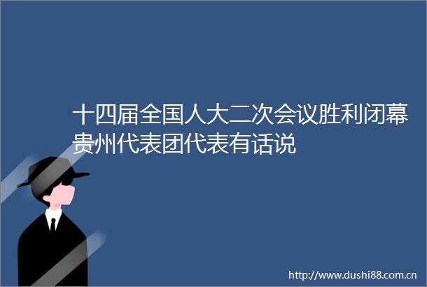 十四届全国人大二次会议胜利闭幕贵州代表团代表有话说