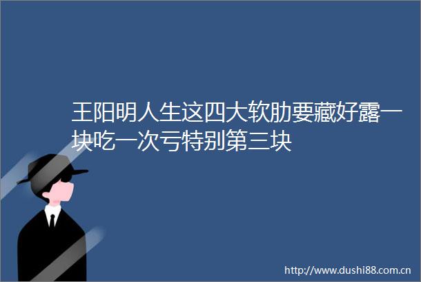 王阳明人生这四大软肋要藏好露一块吃一次亏特别第三块