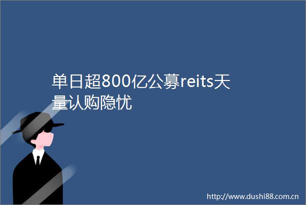 单日超800亿公募reits天量认购隐忧