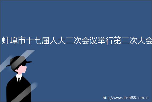 蚌埠市十七届人大二次会议举行第二次大会