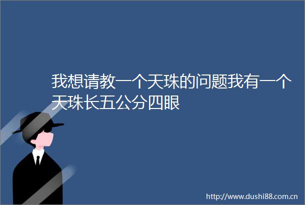我想请教一个天珠的问题我有一个天珠长五公分四眼