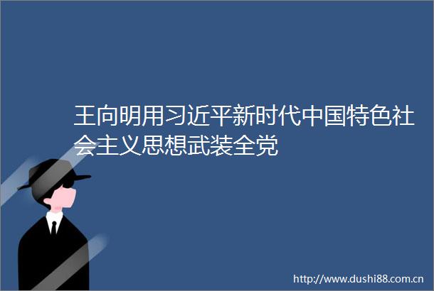 王向明用新时代特色社会主义思想武装全党