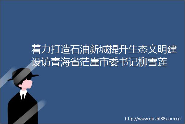 着力打造石油新城提升生态文明建设访青海省茫崖市委书记柳雪莲