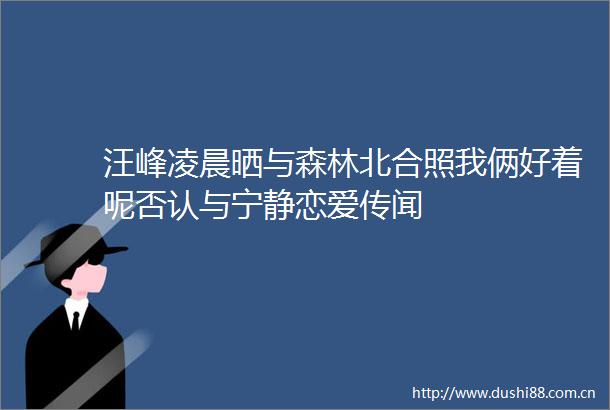 汪峰凌晨晒与森林北合照我俩好着呢否认与宁静恋爱传闻