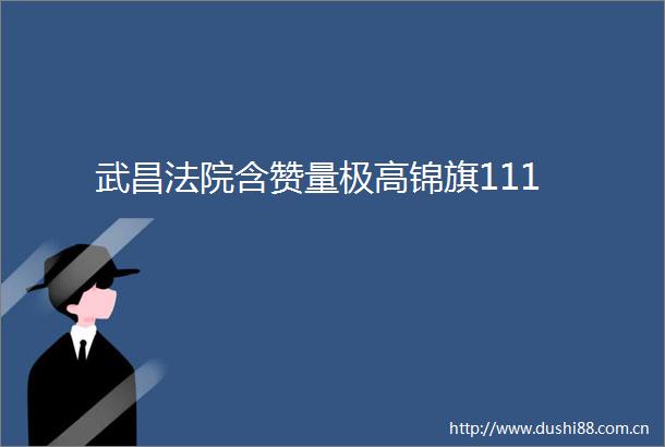 武昌含赞量极高锦旗111