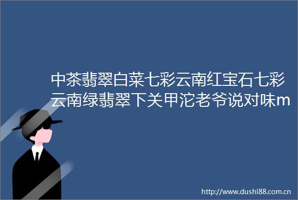 中茶翡翠白菜七彩云南红宝石七彩云南绿翡翠下关甲沱老爷说对味middot甜润益木堂江外正山那卡免费领取