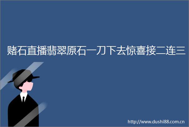 赌石直播翡翠原石一刀下去惊喜接二连三