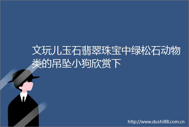 文玩儿玉石翡翠珠宝中绿松石动物类的吊坠小狗欣赏下