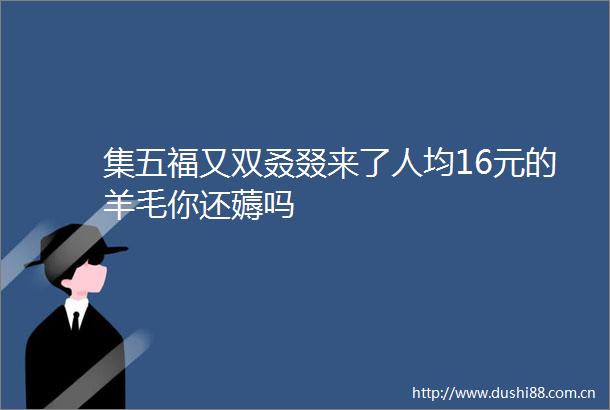 集五福又双叒叕来了人均16元的羊毛你还薅吗