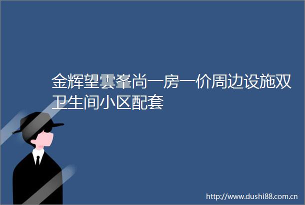 金辉望雲峯尚一房一价周边设施双卫生间小区配套