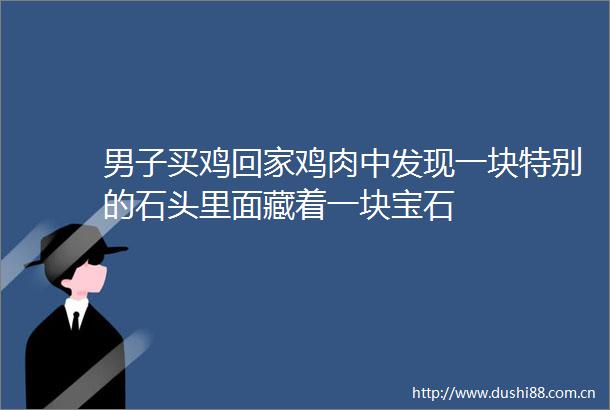 男子买鸡回家鸡肉中发现一块特别的石头里面藏着一块宝石