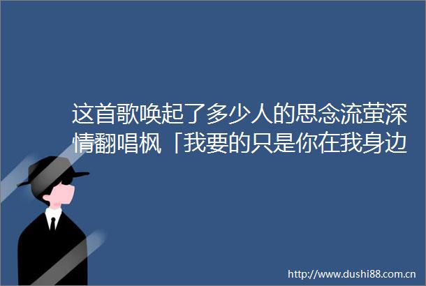 这首歌唤起了多少人的思念流萤深情翻唱枫「我要的只是你在我身边」