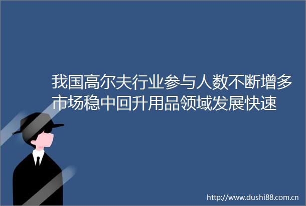 我国高尔夫行业参与人数不断增多市场稳中回升用品领域发展快速