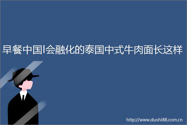 早餐l会融化的泰国中式牛肉面长这样