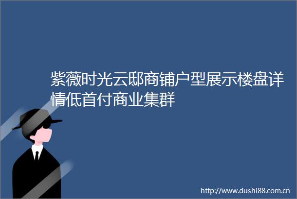 紫薇时光云邸商铺户型展示楼盘详情低首付商业集群