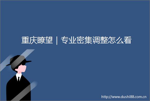 重庆瞭望｜专业密集调整怎么看