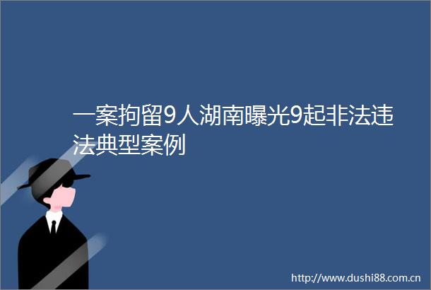 一案拘留9人湖南9起典型案例