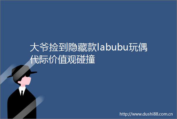 大爷捡到隐藏款labubu玩偶代际价值观碰撞