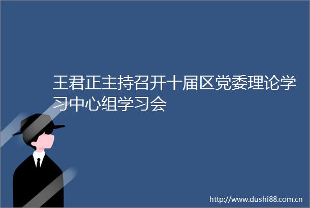 王君正主持召开十届区党委理论学习中心组学习会