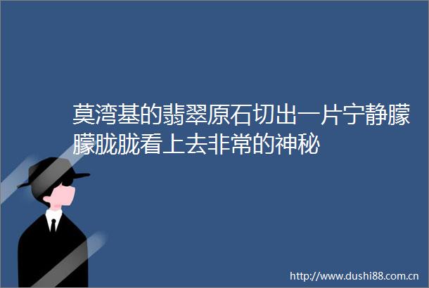 莫湾基的翡翠原石切出一片宁静朦朦胧胧看上去非常的神秘