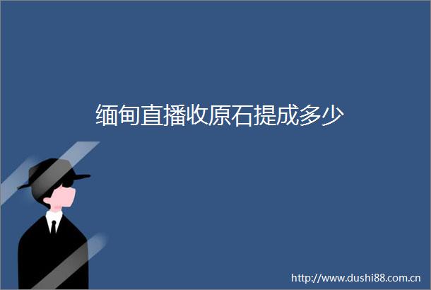 缅甸直播收原石提成多少