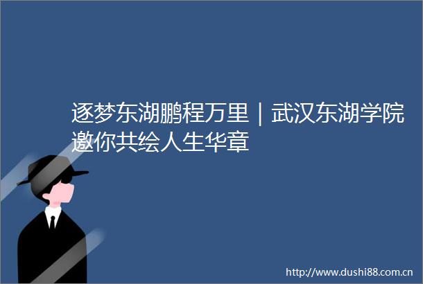逐梦东湖鹏程万里｜武汉东湖学院邀你共绘人生华章