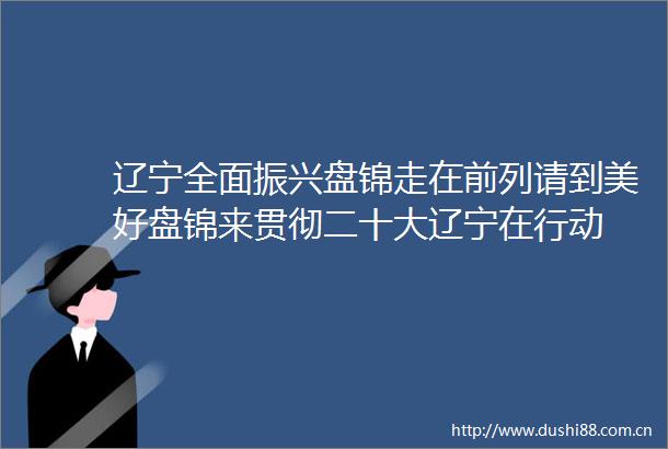 辽宁全面振兴盘锦走在前列请到美好盘锦来贯彻二十大辽宁在行动
