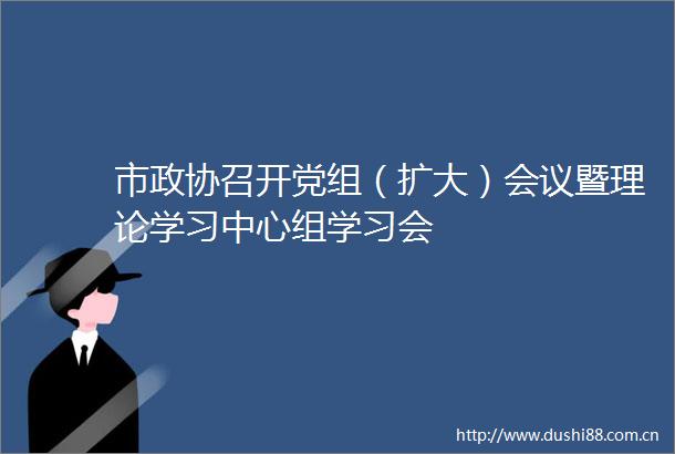 市政协召开党组（扩大）会议暨理论学习中心组学习会