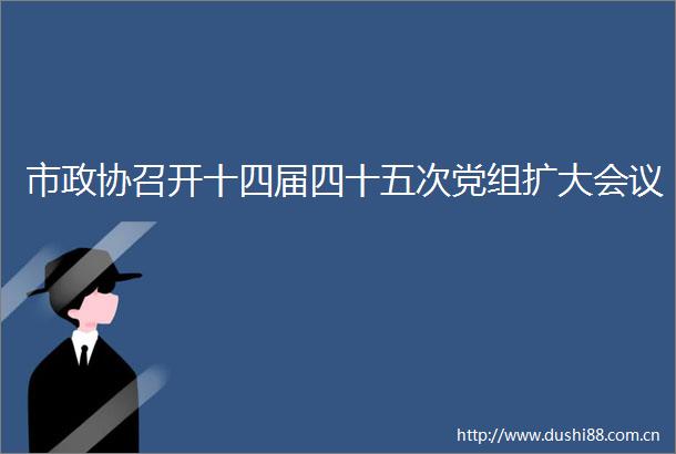 市政协召开十四届四十五次党组扩大会议